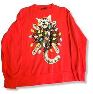 Cat Sweatshirt, Ugly Christmas Sweater style